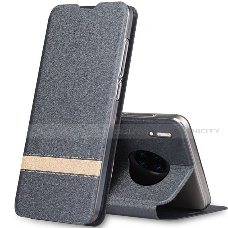 Coque Portefeuille Livre Cuir Etui Clapet T12 pour Huawei Mate 30 5G Gris Plus