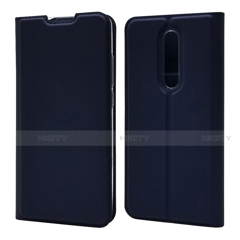 Coque Portefeuille Livre Cuir Etui Clapet T12 pour Xiaomi Mi 9T Bleu Plus