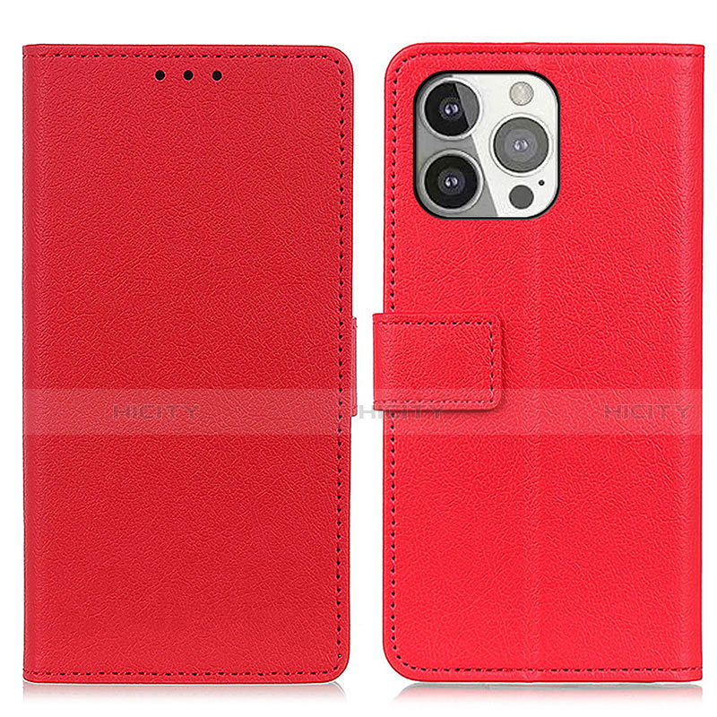 Coque Portefeuille Livre Cuir Etui Clapet T14 pour Apple iPhone 13 Pro Rouge Plus