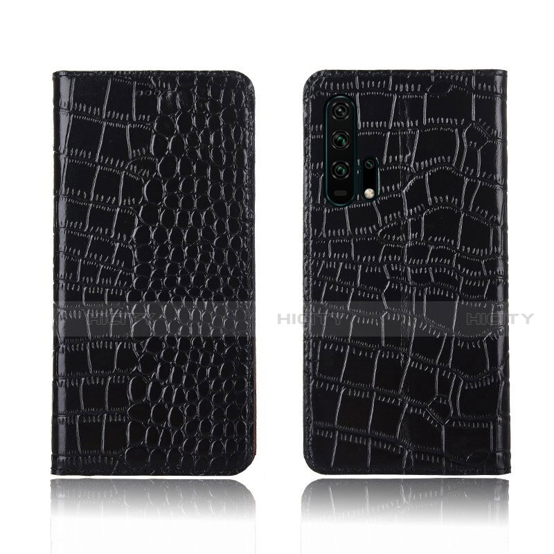 Coque Portefeuille Livre Cuir Etui Clapet T14 pour Huawei Honor 20 Pro Noir Plus