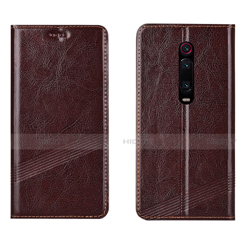 Coque Portefeuille Livre Cuir Etui Clapet T14 pour Xiaomi Mi 9T Pro Marron Plus