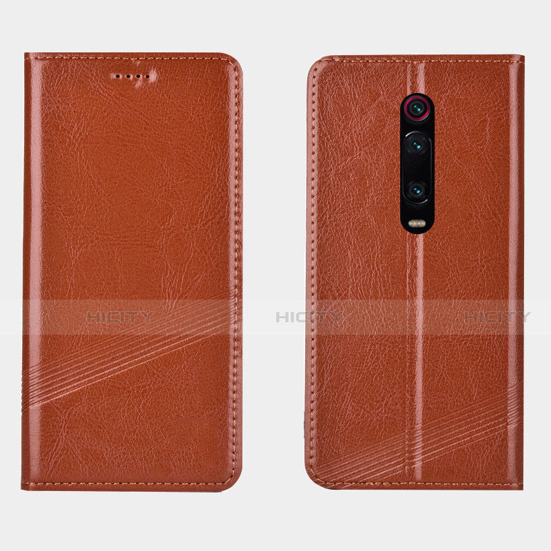 Coque Portefeuille Livre Cuir Etui Clapet T14 pour Xiaomi Mi 9T Pro Orange Plus