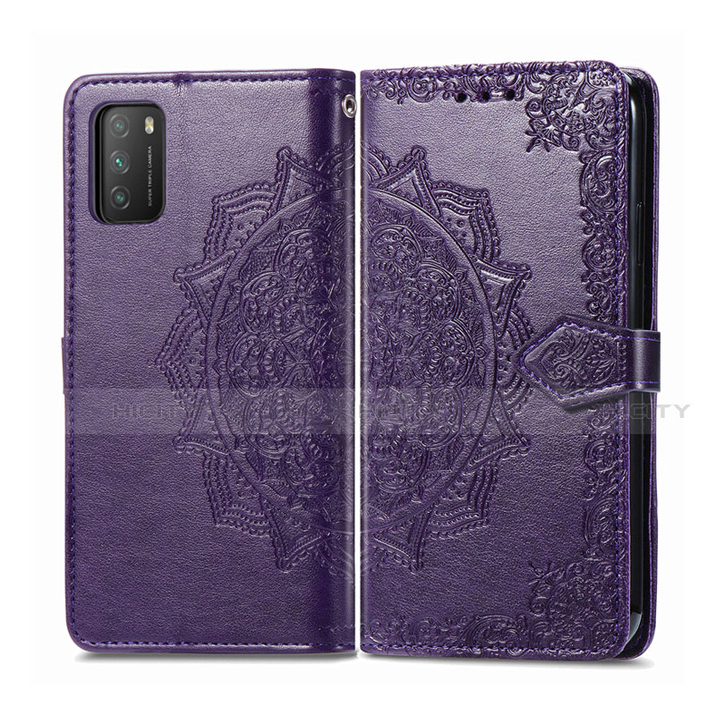 Coque Portefeuille Livre Cuir Etui Clapet T14 pour Xiaomi Poco M3 Violet Plus