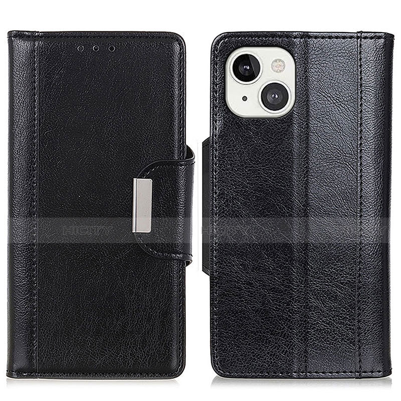 Coque Portefeuille Livre Cuir Etui Clapet T15 pour Apple iPhone 13 Noir Plus