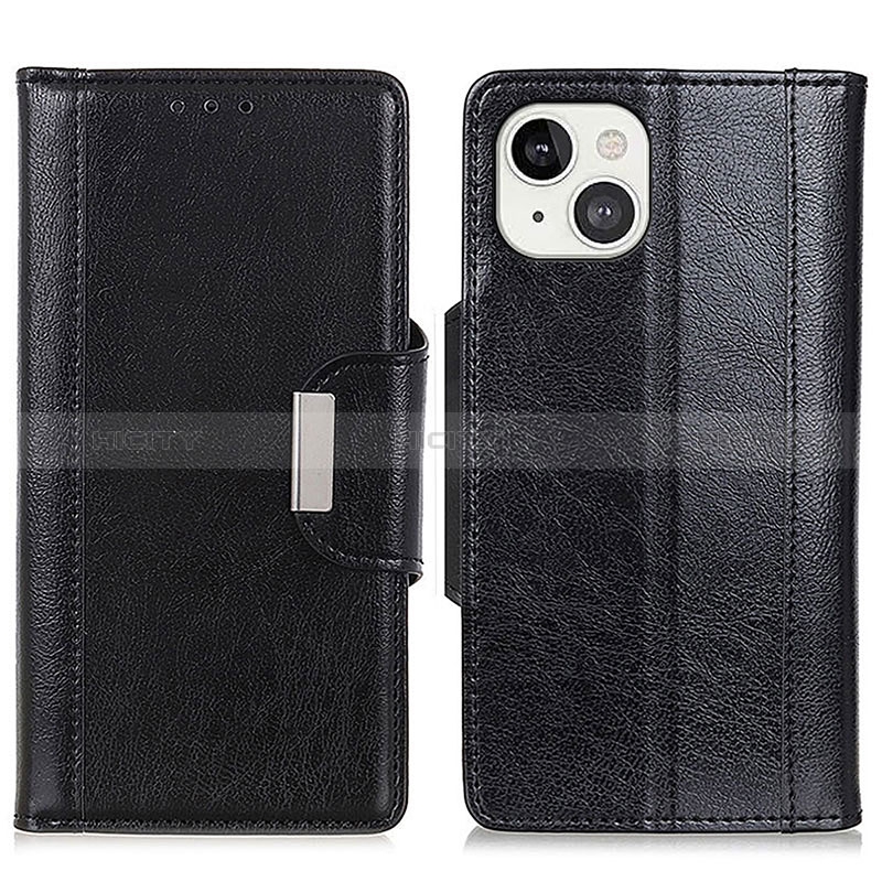 Coque Portefeuille Livre Cuir Etui Clapet T15 pour Apple iPhone 15 Noir Plus