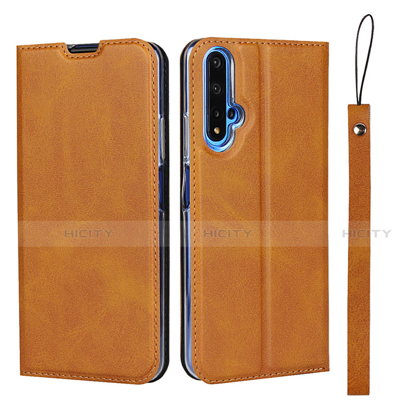 Coque Portefeuille Livre Cuir Etui Clapet T15 pour Huawei Honor 20 Orange Plus