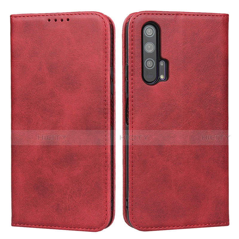 Coque Portefeuille Livre Cuir Etui Clapet T15 pour Huawei Honor 20 Pro Rouge Plus