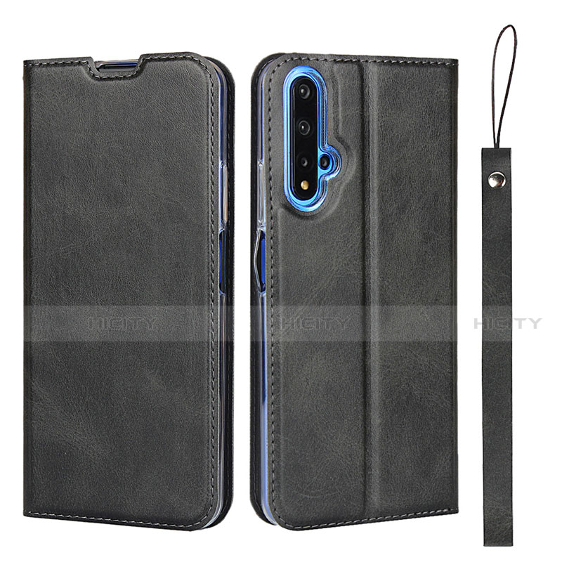 Coque Portefeuille Livre Cuir Etui Clapet T15 pour Huawei Nova 5T Noir Plus