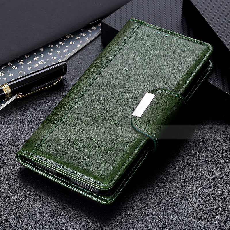 Coque Portefeuille Livre Cuir Etui Clapet T16 pour Apple iPhone 13 Pro Max Vert Plus