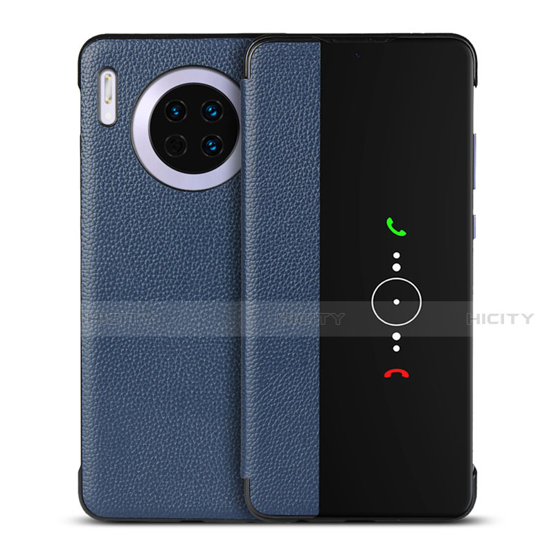 Coque Portefeuille Livre Cuir Etui Clapet T16 pour Huawei Mate 30 5G Bleu Plus