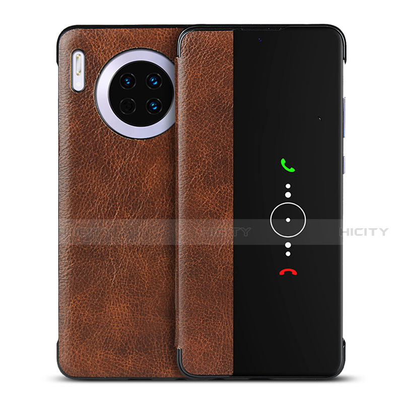 Coque Portefeuille Livre Cuir Etui Clapet T16 pour Huawei Mate 30 Pro Marron Plus