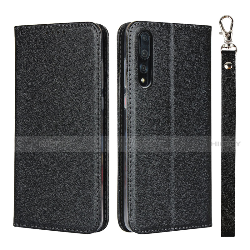 Coque Portefeuille Livre Cuir Etui Clapet T16 pour Huawei P20 Pro Noir Plus