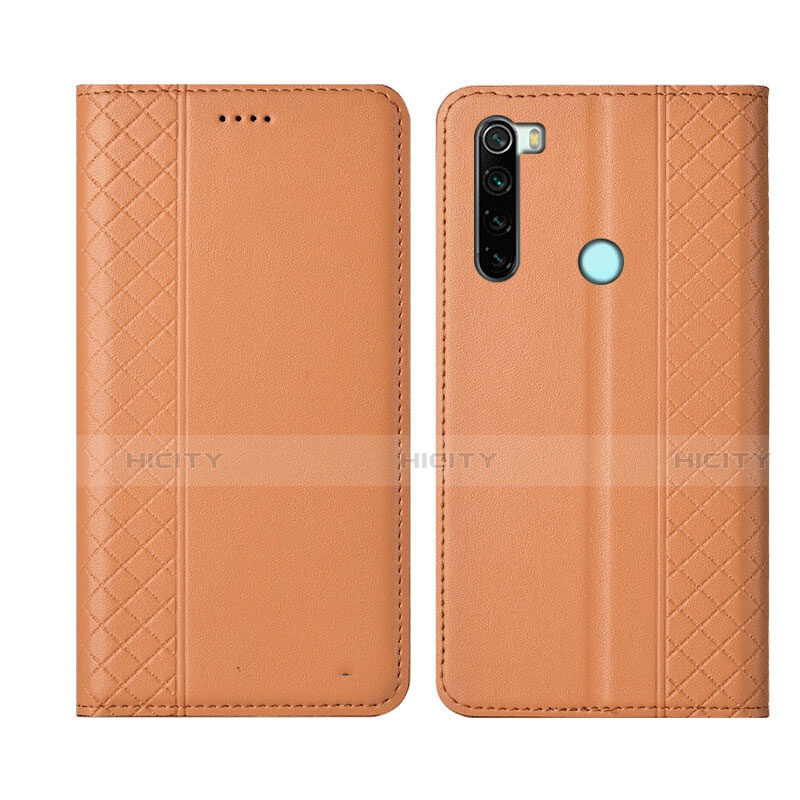 Coque Portefeuille Livre Cuir Etui Clapet T16 pour Xiaomi Redmi Note 8 (2021) Orange Plus