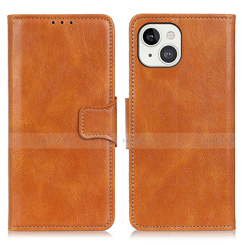 Coque Portefeuille Livre Cuir Etui Clapet T17 pour Apple iPhone 13 Marron Plus