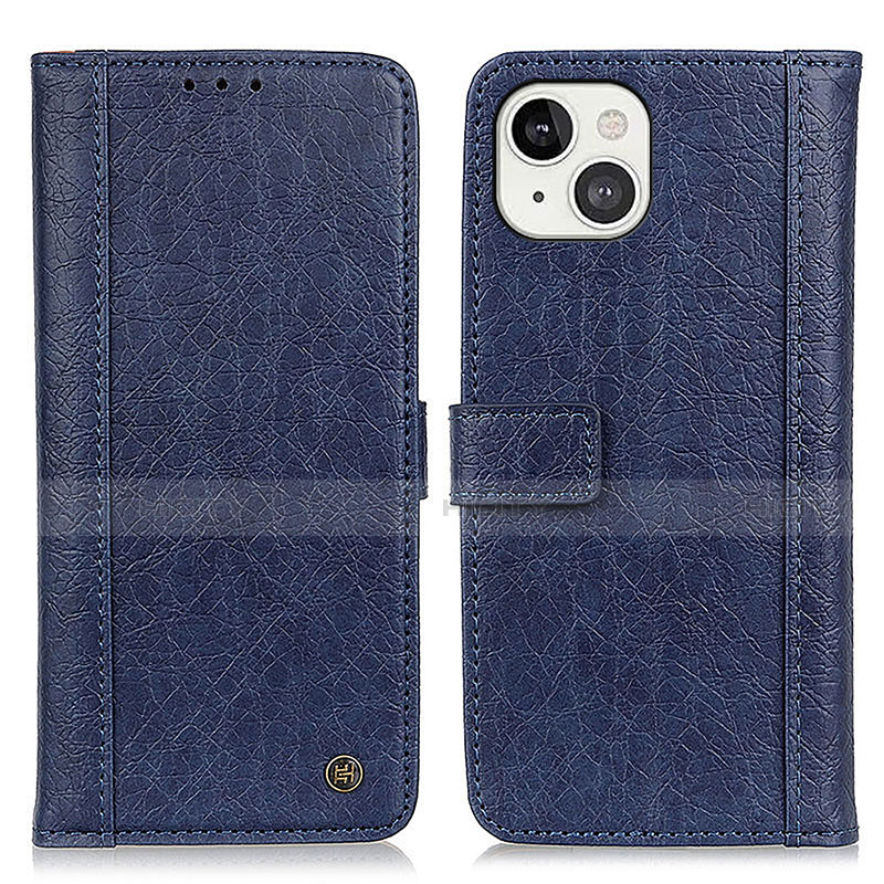 Coque Portefeuille Livre Cuir Etui Clapet T18 pour Apple iPhone 13 Bleu Plus