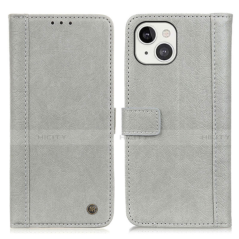 Coque Portefeuille Livre Cuir Etui Clapet T18 pour Apple iPhone 13 Gris Plus