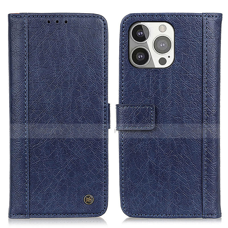 Coque Portefeuille Livre Cuir Etui Clapet T18 pour Apple iPhone 13 Pro Bleu Plus