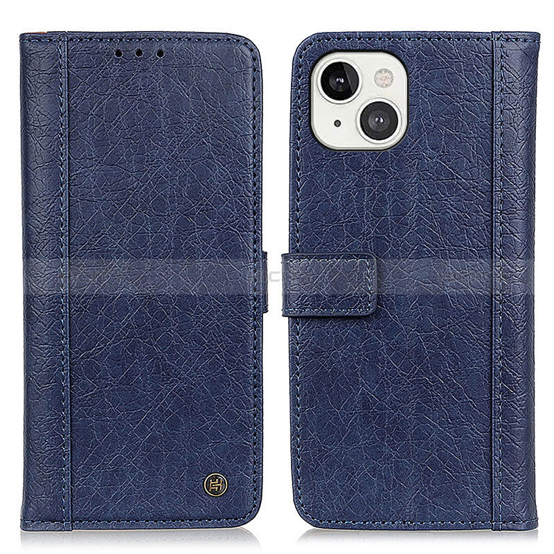 Coque Portefeuille Livre Cuir Etui Clapet T18 pour Apple iPhone 15 Bleu Plus