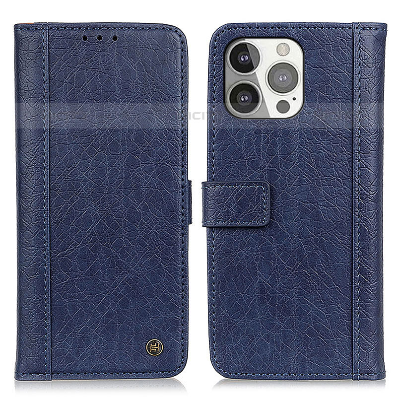 Coque Portefeuille Livre Cuir Etui Clapet T18 pour Apple iPhone 15 Pro Bleu Plus