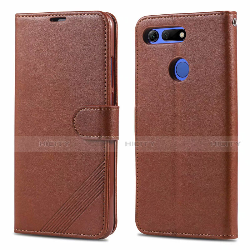 Coque Portefeuille Livre Cuir Etui Clapet T18 pour Huawei Honor V20 Marron Plus