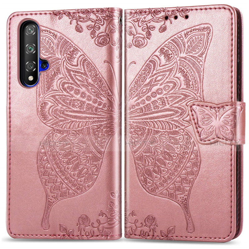 Coque Portefeuille Livre Cuir Etui Clapet T19 pour Huawei Honor 20 Or Rose Plus