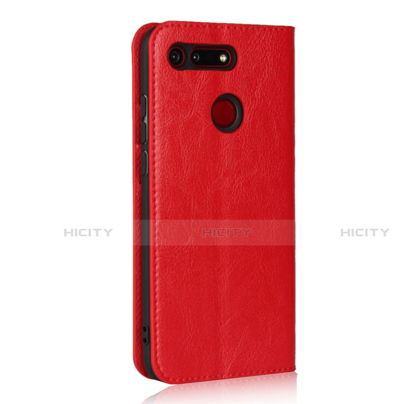 Coque Portefeuille Livre Cuir Etui Clapet T19 pour Huawei Honor V20 Rouge Plus