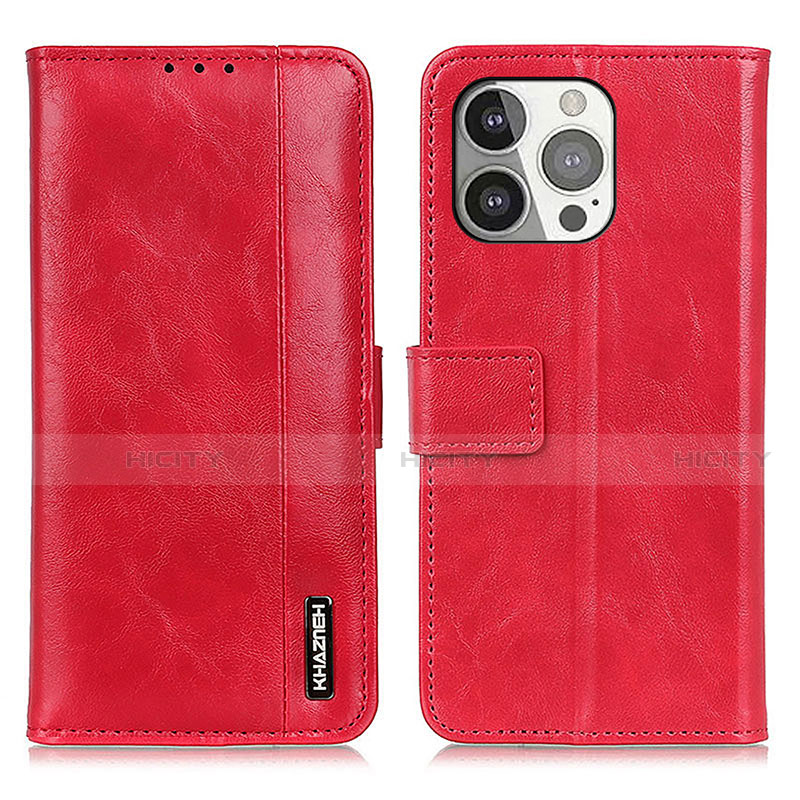 Coque Portefeuille Livre Cuir Etui Clapet T20 pour Apple iPhone 13 Pro Rouge Plus