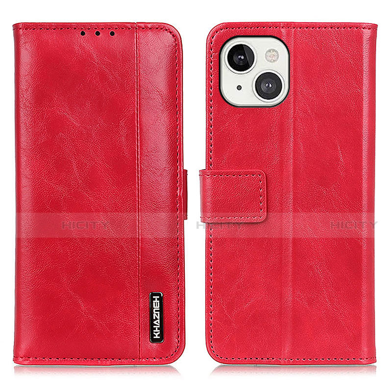 Coque Portefeuille Livre Cuir Etui Clapet T20 pour Apple iPhone 13 Rouge Plus