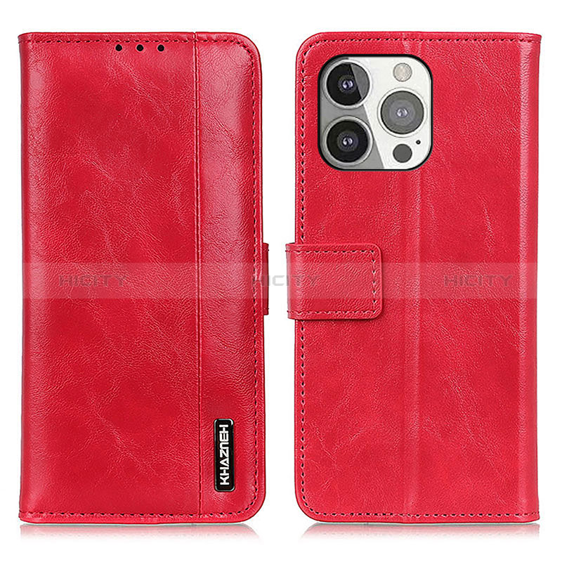 Coque Portefeuille Livre Cuir Etui Clapet T20 pour Apple iPhone 14 Pro Max Rouge Plus