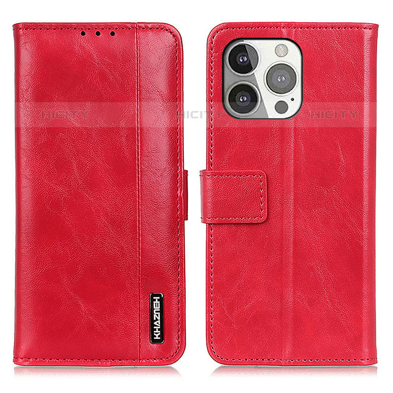 Coque Portefeuille Livre Cuir Etui Clapet T20 pour Apple iPhone 15 Pro Rouge Plus