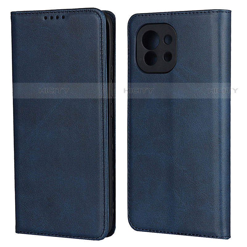 Coque Portefeuille Livre Cuir Etui Clapet T20 pour Xiaomi Mi 11 Lite 5G NE Bleu Plus