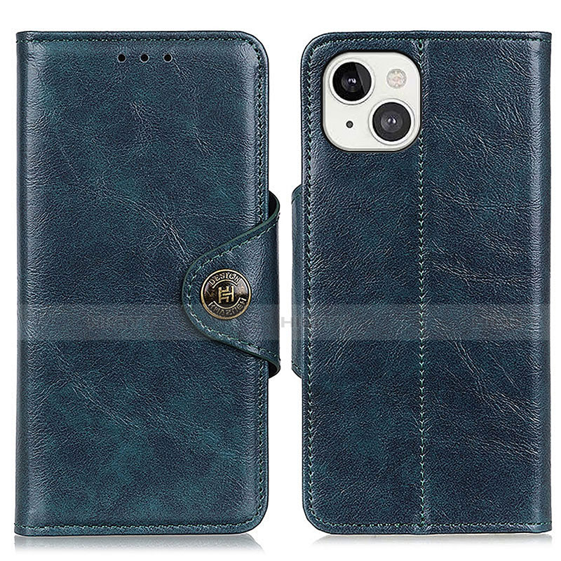 Coque Portefeuille Livre Cuir Etui Clapet T21 pour Apple iPhone 13 Bleu Plus