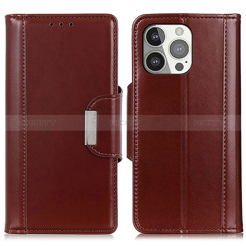 Coque Portefeuille Livre Cuir Etui Clapet T22 pour Apple iPhone 14 Pro Marron Plus