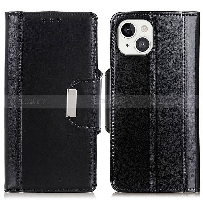 Coque Portefeuille Livre Cuir Etui Clapet T22 pour Apple iPhone 15 Noir Plus