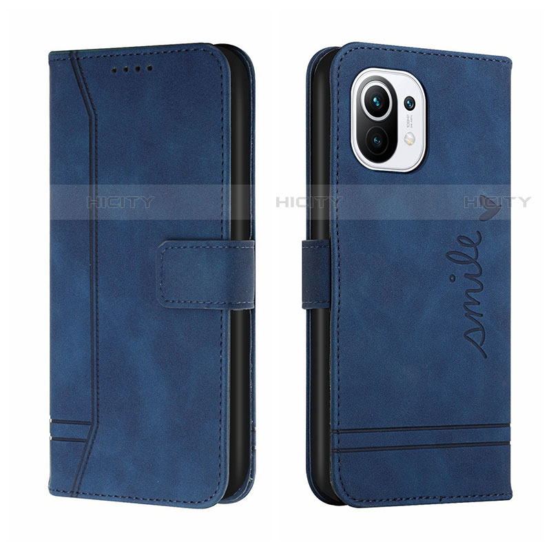 Coque Portefeuille Livre Cuir Etui Clapet T22 pour Xiaomi Mi 11 5G Bleu Plus