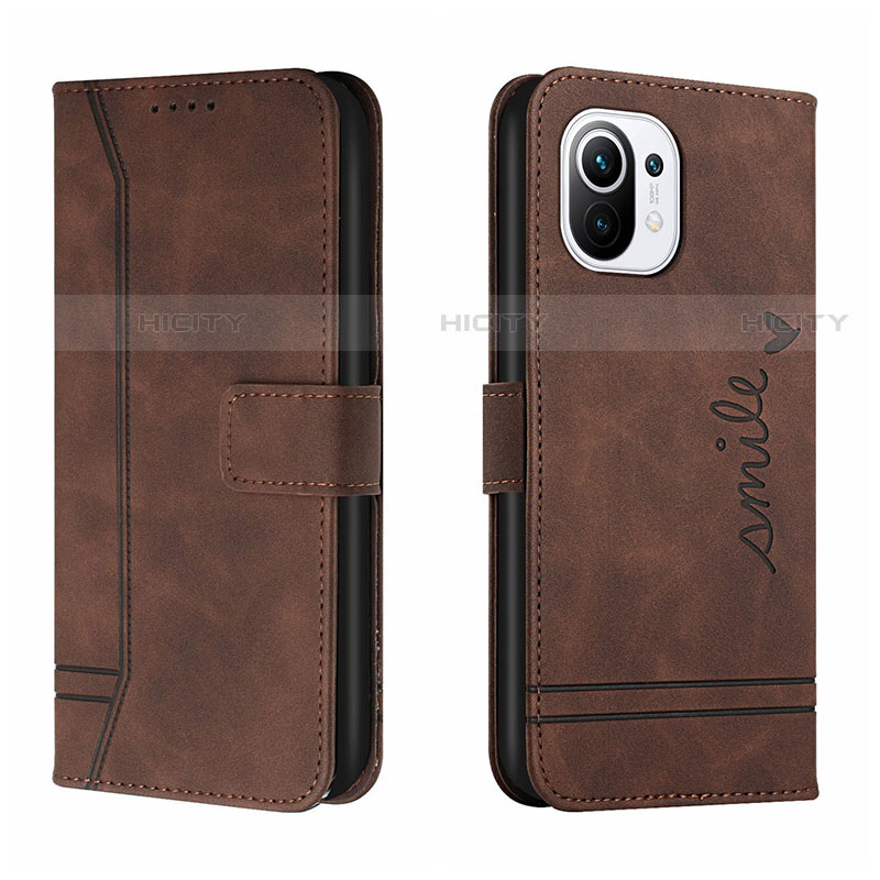 Coque Portefeuille Livre Cuir Etui Clapet T22 pour Xiaomi Mi 11 5G Marron Plus