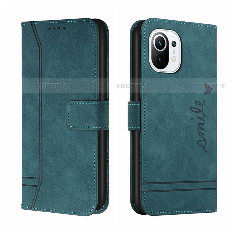 Coque Portefeuille Livre Cuir Etui Clapet T22 pour Xiaomi Mi 11 5G Vert Plus