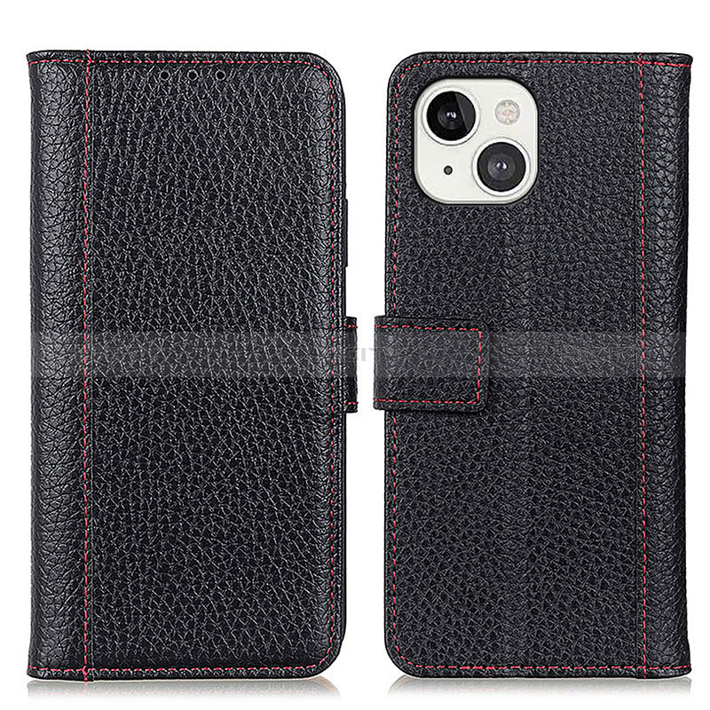 Coque Portefeuille Livre Cuir Etui Clapet T23 pour Apple iPhone 15 Noir Plus