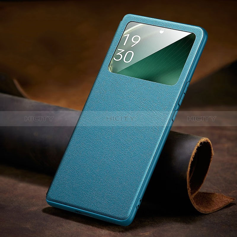 Coque Portefeuille Livre Cuir Etui Clapet TB1 pour Oppo Find X6 5G Vert Plus