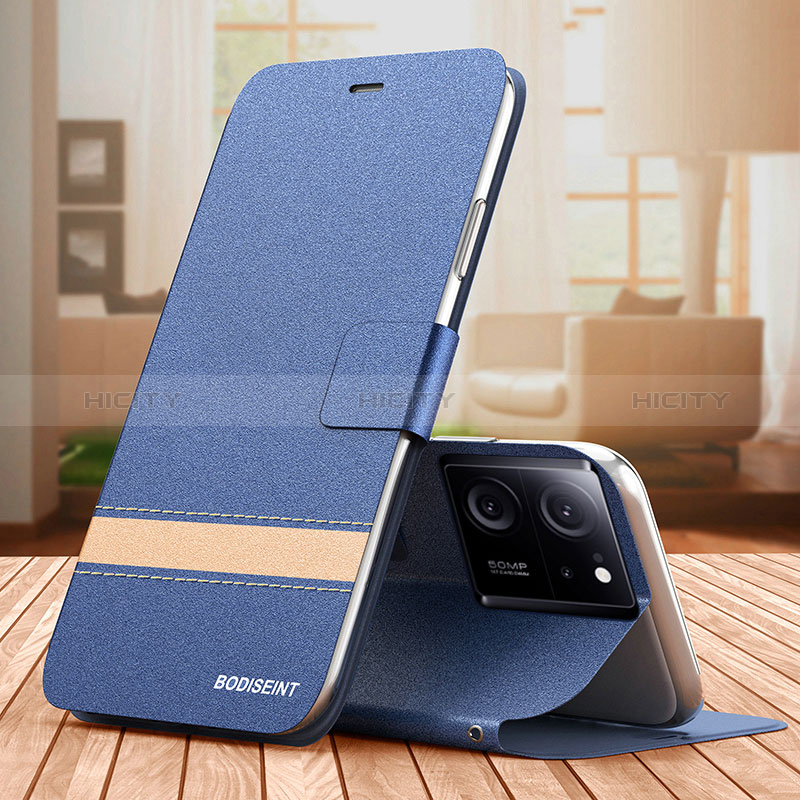 Coque Portefeuille Livre Cuir Etui Clapet TB1 pour Xiaomi Mi 13T 5G Bleu Plus