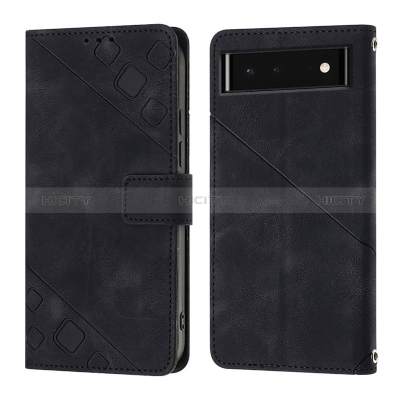 Coque Portefeuille Livre Cuir Etui Clapet Y01B pour Google Pixel 6 5G Noir Plus