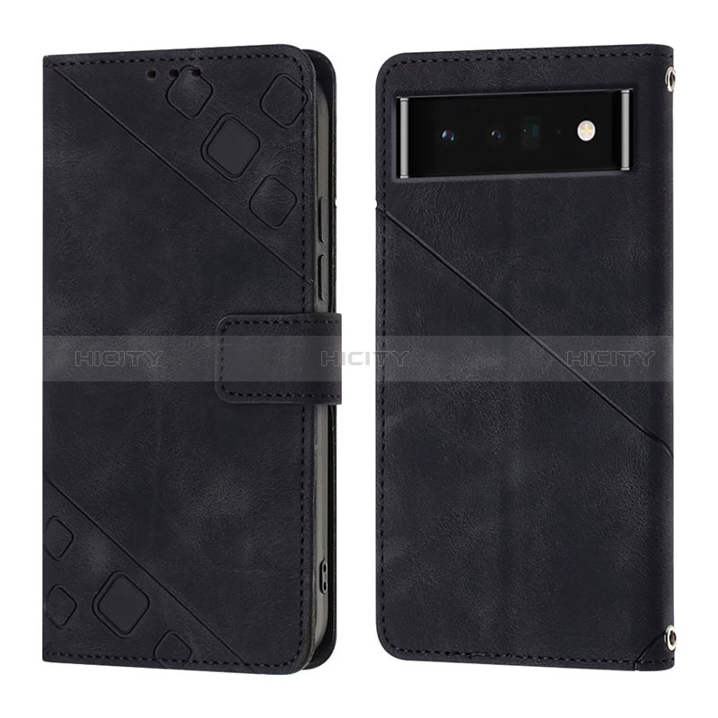 Coque Portefeuille Livre Cuir Etui Clapet Y01B pour Google Pixel 6 Pro 5G Noir Plus