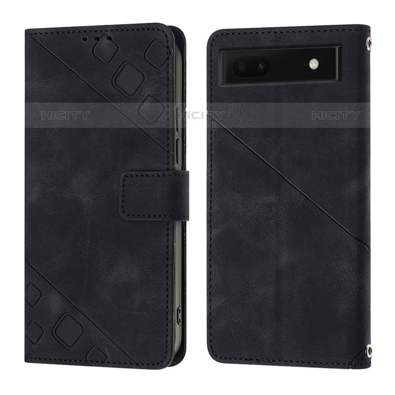 Coque Portefeuille Livre Cuir Etui Clapet Y01B pour Google Pixel 6a 5G Noir Plus