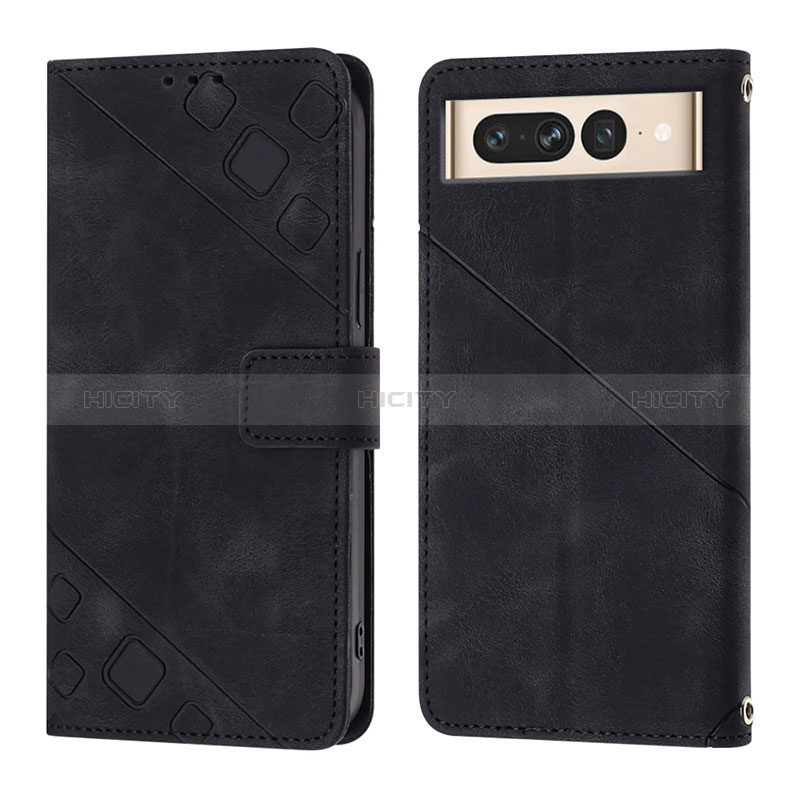 Coque Portefeuille Livre Cuir Etui Clapet Y01B pour Google Pixel 7 Pro 5G Noir Plus