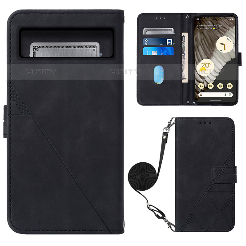 Coque Portefeuille Livre Cuir Etui Clapet Y01B pour Google Pixel 8 5G Noir Plus