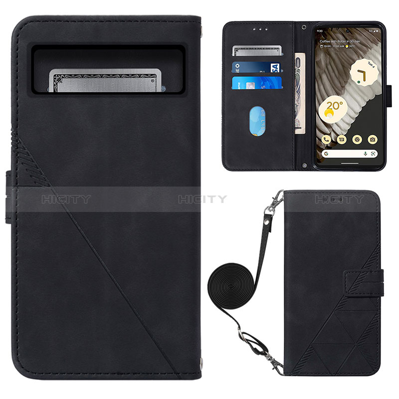 Coque Portefeuille Livre Cuir Etui Clapet Y01B pour Google Pixel 8 Pro 5G Noir Plus