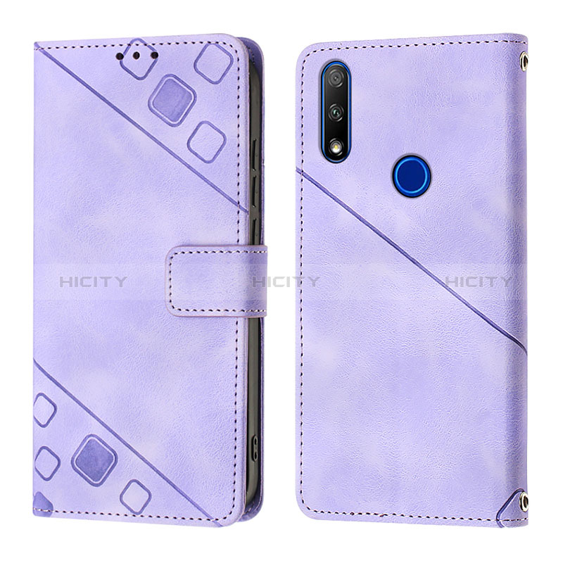 Coque Portefeuille Livre Cuir Etui Clapet Y01B pour Huawei Honor 9X Violet Plus