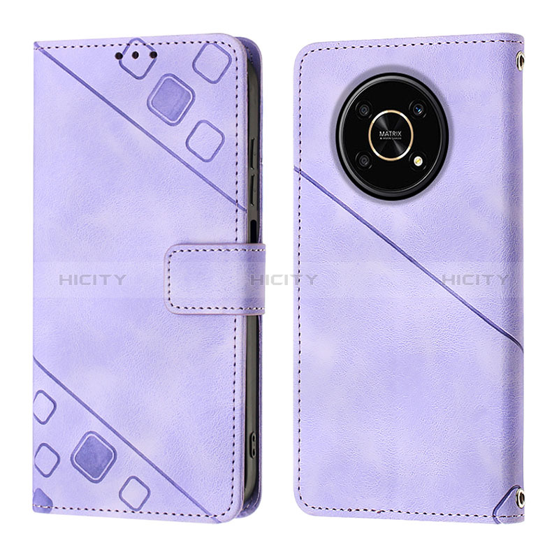 Coque Portefeuille Livre Cuir Etui Clapet Y01B pour Huawei Honor Magic4 Lite 5G Violet Plus