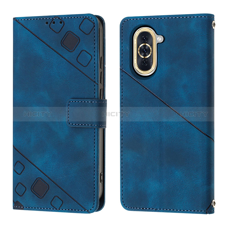 Coque Portefeuille Livre Cuir Etui Clapet Y01B pour Huawei Nova 10 Bleu Plus