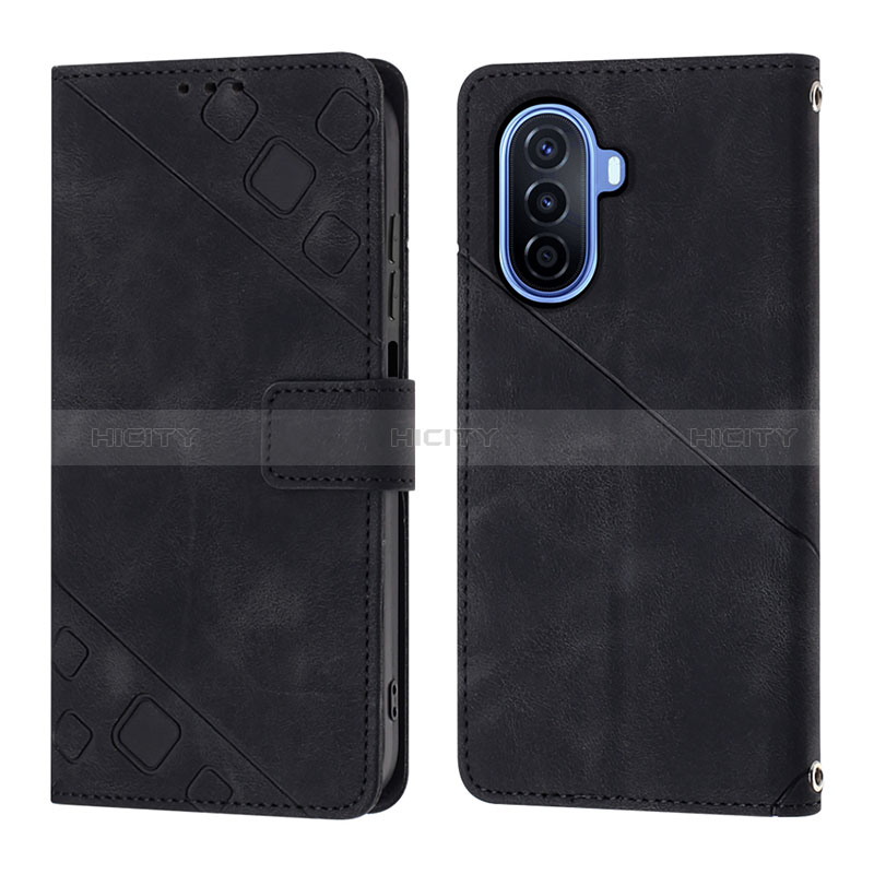 Coque Portefeuille Livre Cuir Etui Clapet Y01B pour Huawei Nova Y70 Noir Plus